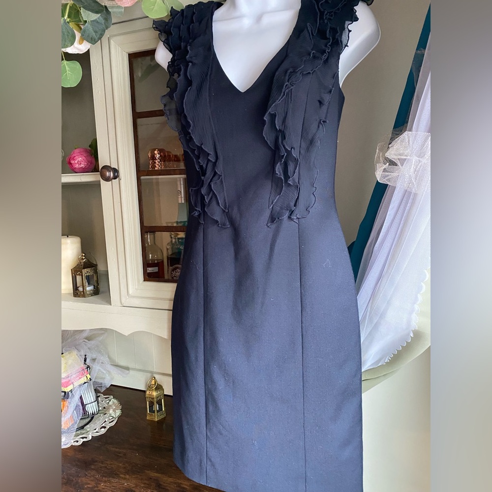 Rebecca Taylor Black Ruffled Mini Dress